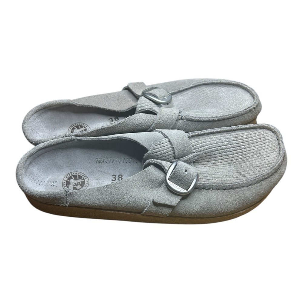 Birkenstock BUCKLEY Suede Corduroy Clog STONE COIN Narrow US 7 - 7.5 EU 38 NEW